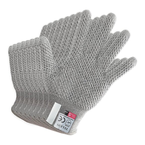 TELION Cut Resistant Gloves Large, EN388 Level 5 Protection, Food Safe, Pack of - Picture 1 of 6